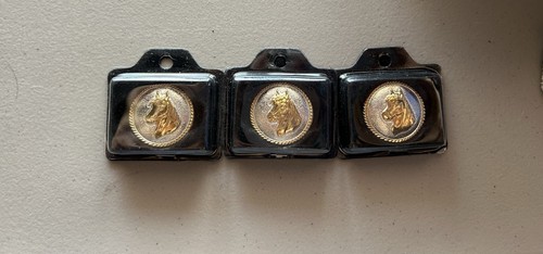 Set of 3 Vintage Horse Head 1” Concho’s, Silver And Bronze Plated