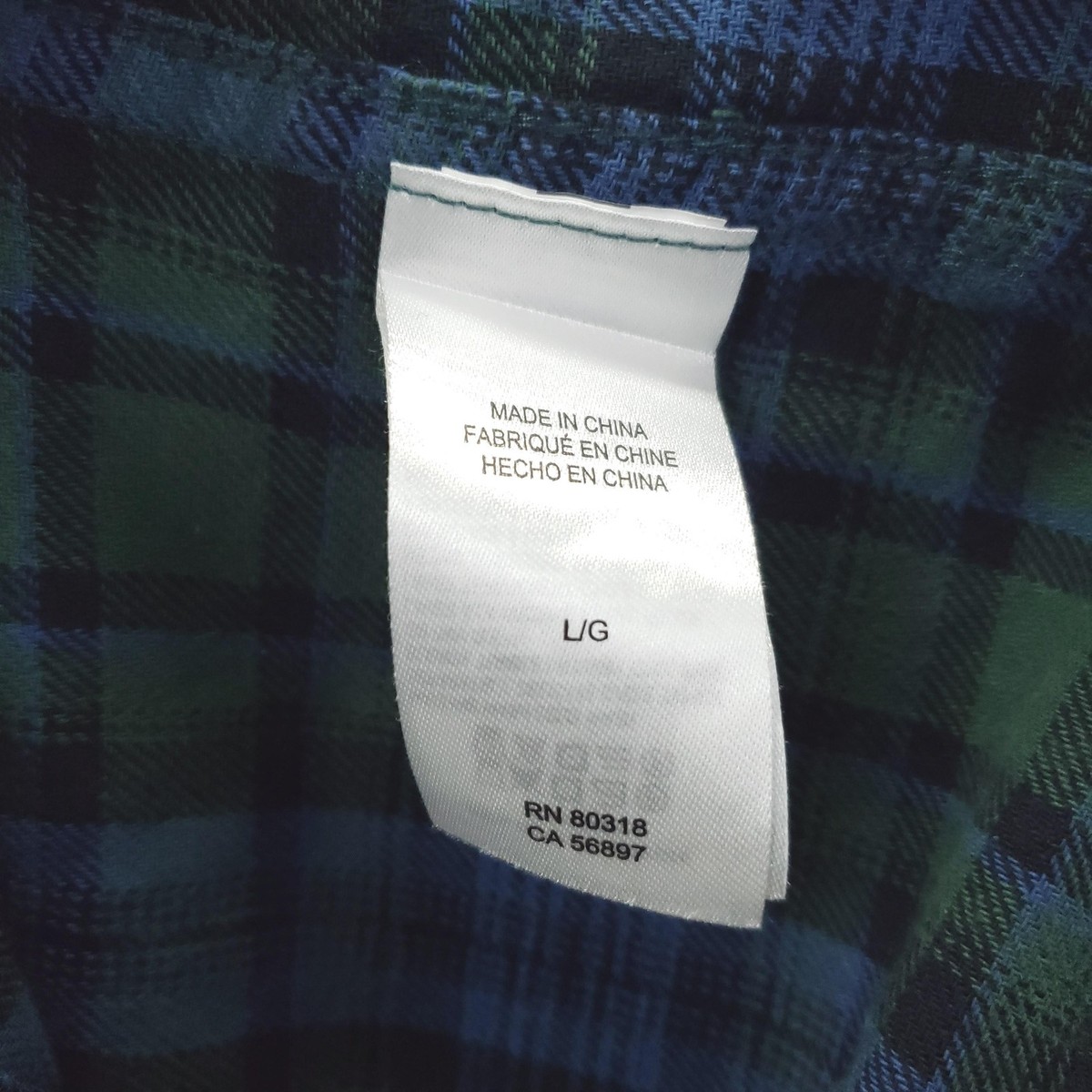 Lucky Brand Shirt Mens Large Green Plaid Long Sleeve Flannel