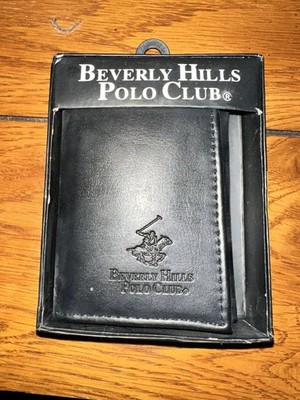 New Beverly Hills Polo Club Trifold Black Leather Wallet