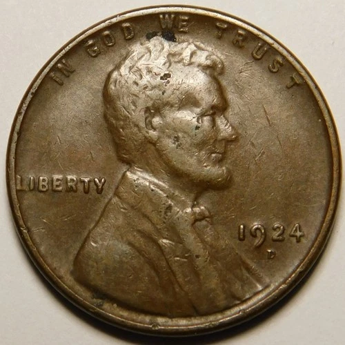 1924 D Lincoln Wheat Cent Penny VF-Details  "Actual Coin Pictured"