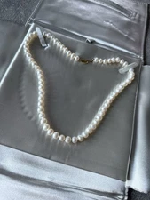 Vintage 14k Gold Genuine Pearl Necklace