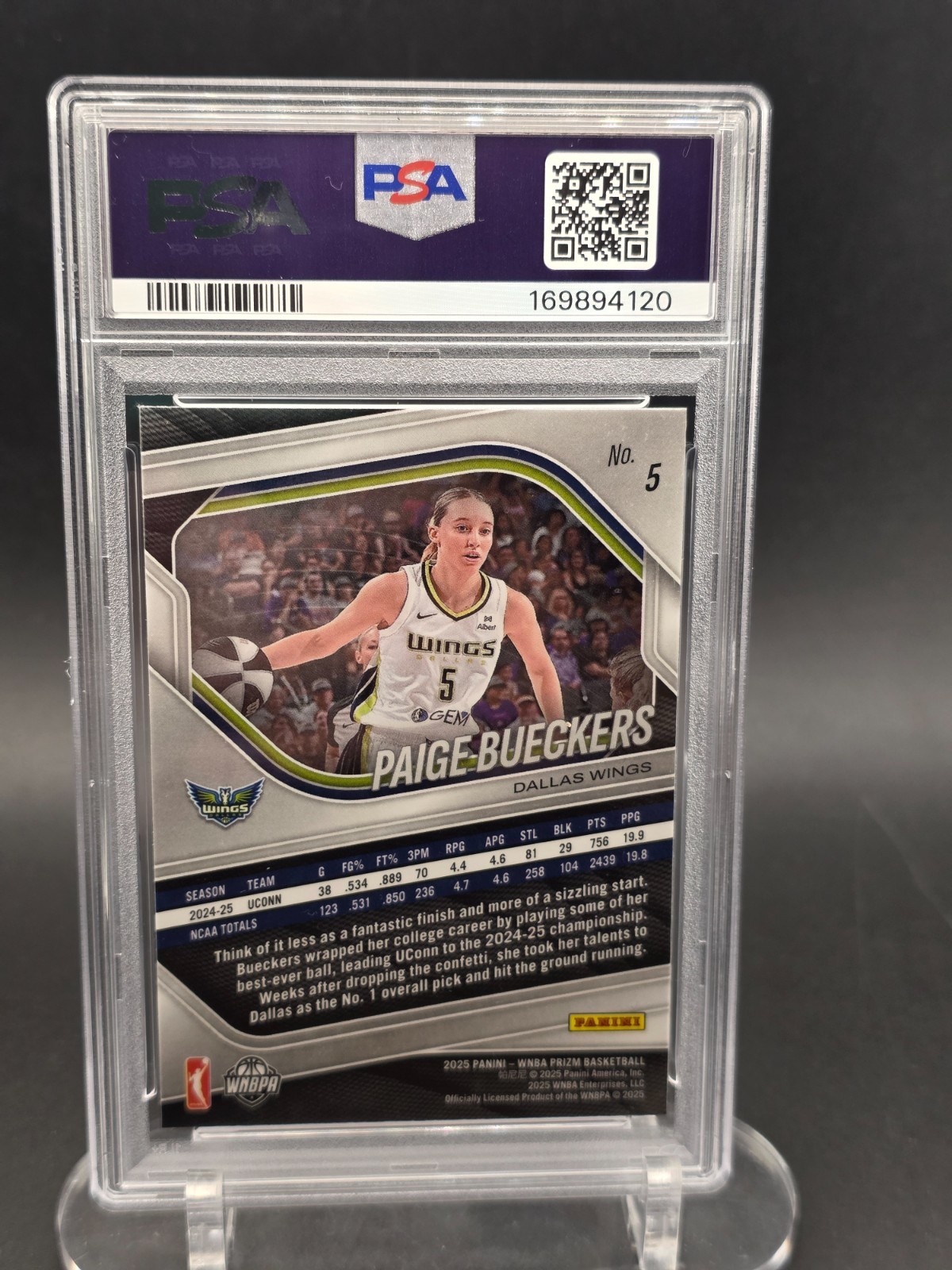 2025 PANINI PRIZM WNBA #5 PAIGE BUECKERS ROOKIE RC PSA 10 view 2