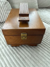 Vintage Wooden Shoe Shine Box Brushes Included Brass Hardware