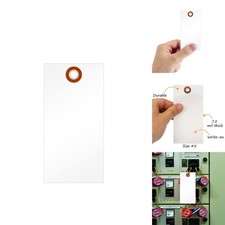 SmartSign 4.75x2.375 in Blank White Shipping Tags Metal Eyelet Size-5 7.5 mil