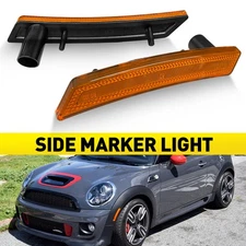 Fit Cooper Mini R55 R56 R57 Amber R58 R59 Side Marker Reflector Light Housing 2X