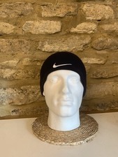 Image of Nike Swoosh Logo Mens Team Performance Activewear Beanie Hat Navy