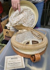 Bettina Universal Hair Dryer Hat Box Leather Case  Box.