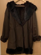 Echtfell Damen Parkerstyle Wendbar Braun Gr. L Weit Geschnitten Zwei Knöpfe Top