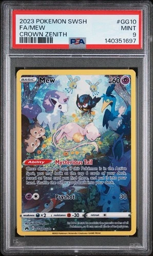 PSA 9 Mew GG10 Crown Zenith: Galarian Gallery Holo