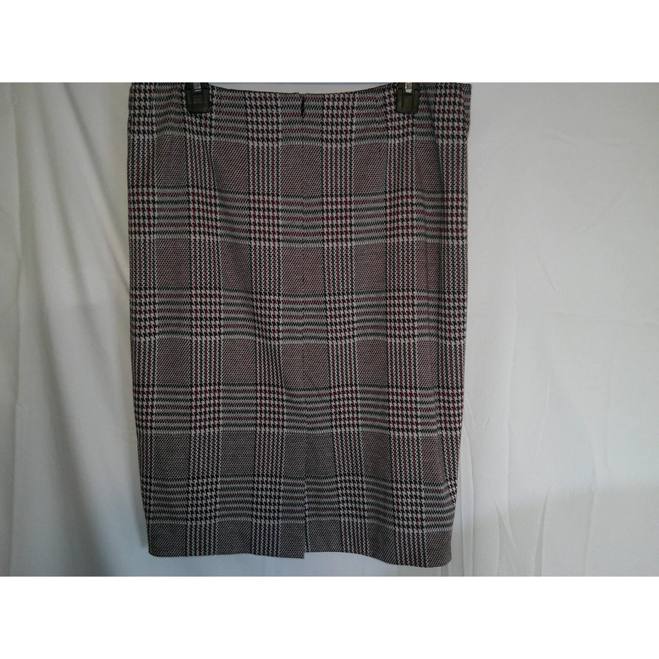 Falda lápiz Kasper para mujer a cuadros hasta la rodilla carrera negocios informal talla 12 Foto 2 de 4