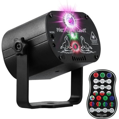 DJ Party Lights Laser RGB LED Sound Activated Wireless Remote for Events