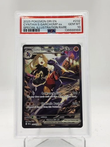 CYNTHIA'S GARCHOMP EX 2025 POKEMON DESTINED RIVALS #232 SIR PSA 10 Q0895