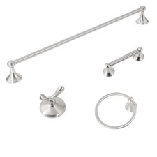 Brushed Nickel Bathroom Hardware 4 Piece Towel Rack Set Adjustable Expandable...