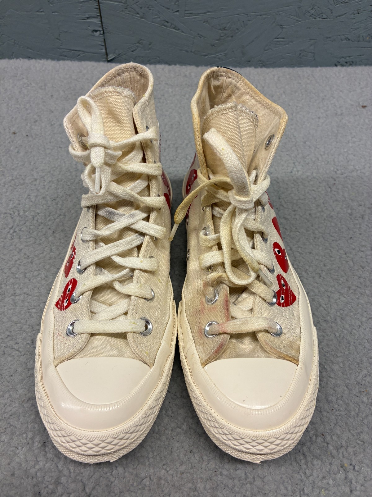 Converse x Comme des Garçons Play Cream Chuck Taylor High Top Sneakers Women's 8 thumbnail 5