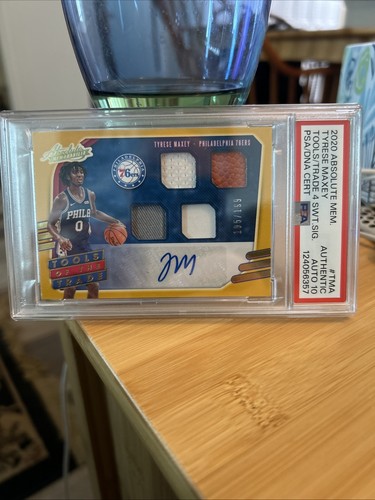2020-21 Absolute Basketball Tyrese Maxey Rookie Quad Auto /199 PSA 10 POP 1!!!