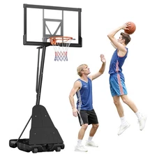 Portable Basketball Stand, 10 ft Height Adjustment Basketball Hoop & Goal, Baske