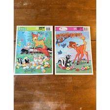 Vintage Disney Bambi Golden Frame-Tray Puzzle Set of 2 4510G 4173A-1