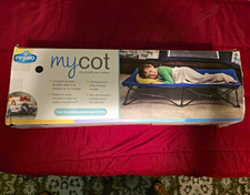 Regalo My Cot Portable Foldable Elevated Toddler Cot Blue 75 lb Capacity