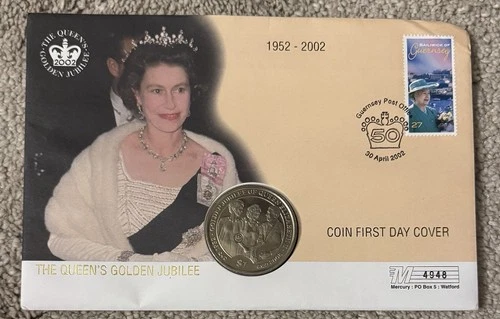 2002 British Virgin Islands $1 In FDC QEII Golden Jubilee. 1 Guernsey Stamp 4948