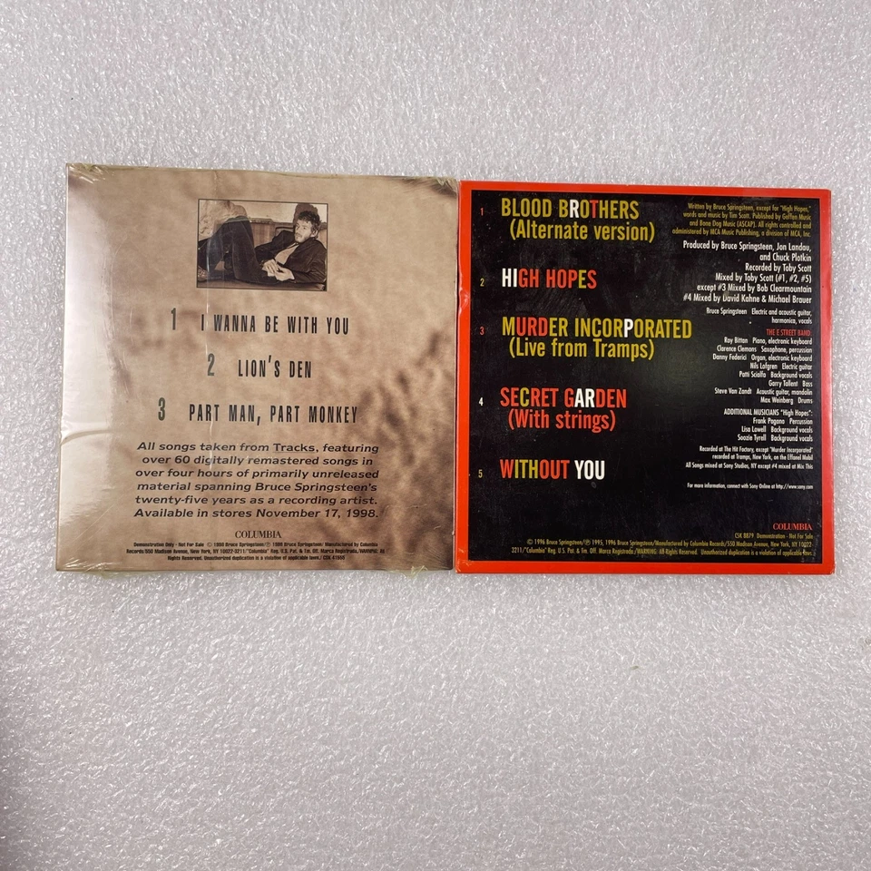 Bruce Springsteen 2 CD Lot - Tracks Sampler (Sealed) & Blood Brothers EP - Rare - Image 2 of 3