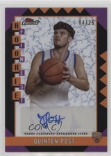 2024-25 Topps Finest Rookie Black Refractor /25 Quinten Post #RFA-QP Auto 2a5