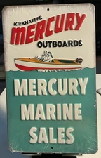 KIEKHAEFER MERCURY OUTBOARDS Marine Sales Sign New Tin