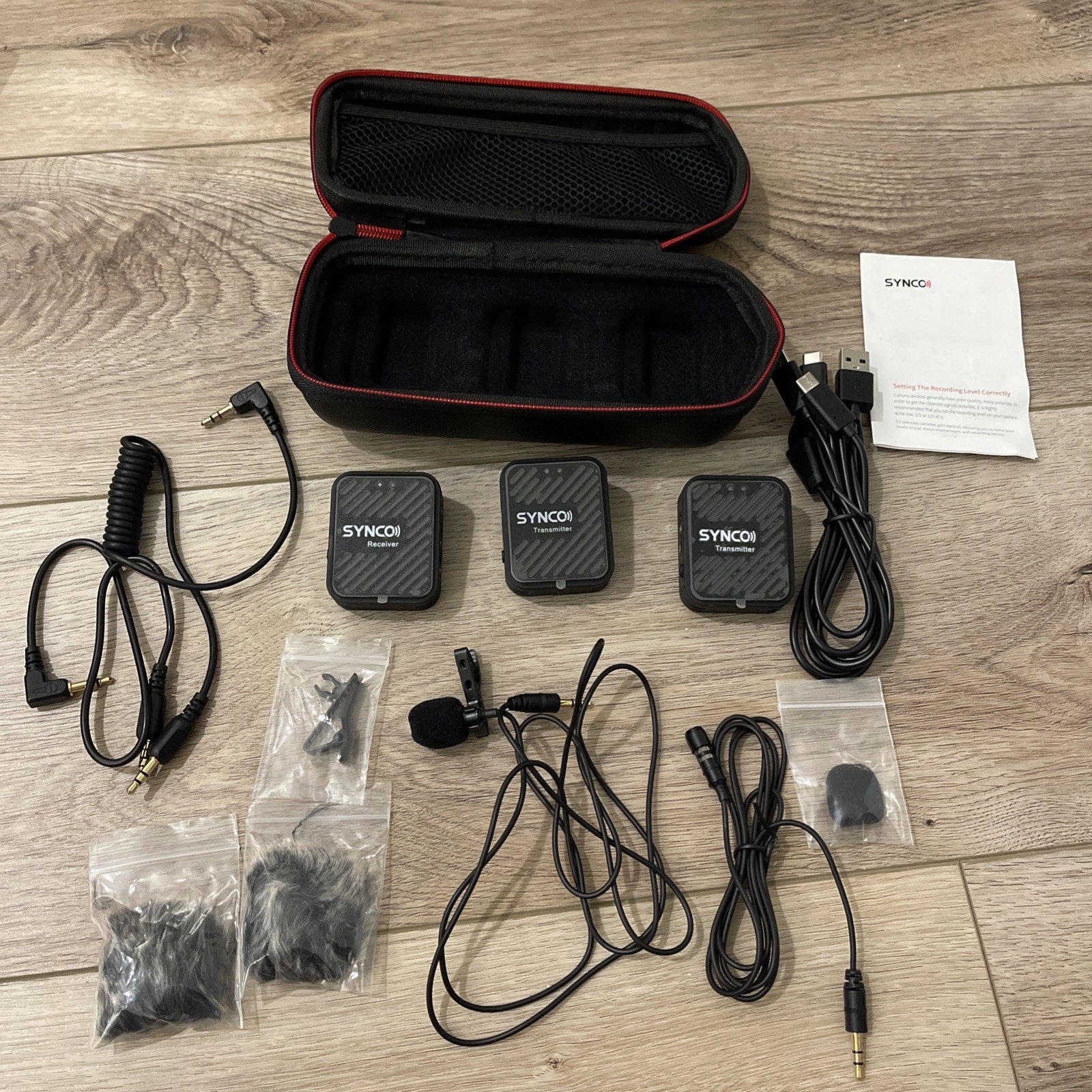 SYNCO G1 A2 2.4GHz Wireless Lavalier Microphone System 1 Receiver 2 Transmitter