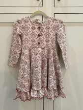 Girls Dress Long Sleeve Sweet Honey Clothing Co Size 5 Red White So Soft Ruffles