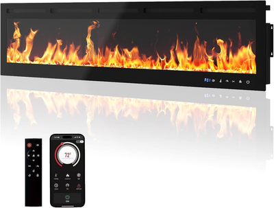 #ad #ad Electric Fireplace 80 Inch Fireplace Heater Recessed and Wall Mounted Linear F $699.99