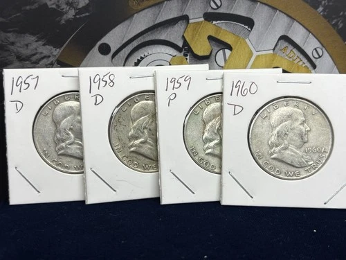1957-1960 Franklin Half Dollar Lot – Low Circulated 90% Silver