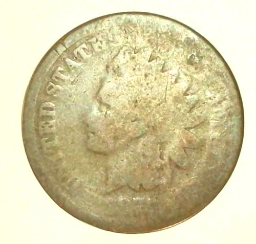 187X Indian Head Cent AG3 Details ED Faint Date US Penny Low Grade