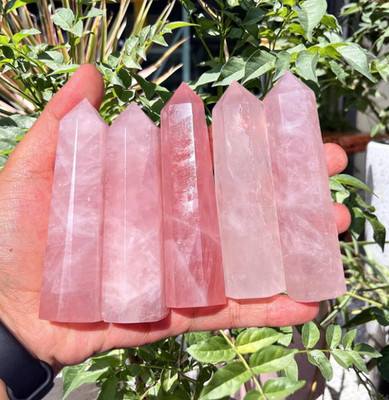 Natural Rose Quartz Tower High Energy Healing Crystal Gifts Attract Love