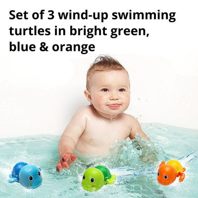 Floating Wind-Up Turtle Bath Toy Set for Toddlers 1-3 - Engaging Bathtub Fun!