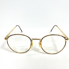 VTG AOP Z87 Gold Tortoiseshell Round Safety Glasses Frames 54  20 Bifocal Lens