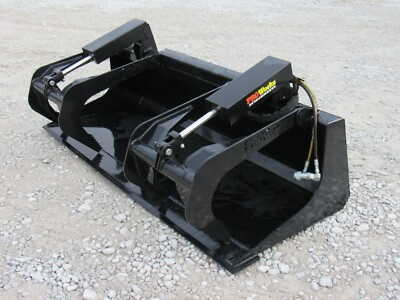 #ad 72quot; Solid Bottom Dual Cylinder Bucket Grapple Skid Steer Quick Attach Attachment $1594.99