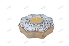 New Indian Handcrafting Home Decor Wooden Diya Block Print for Unique Designs
