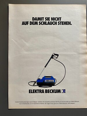 Elektra Beckum Hochdruckreiniger Werkzeug Original 1992 Vintage Werbung Reklame