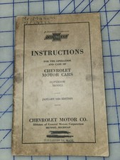 1924 Chevrolet Superior Owners Instruction Manual Original