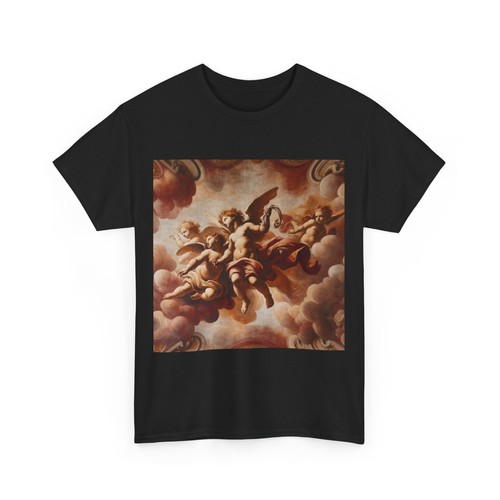 T-shirt unisex adulto cherubini rinascimentali in affresco celeste - Foto 8 di 9