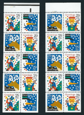 Scott #2795/829 CentGreetingsHappy HolidaysBklt Pane