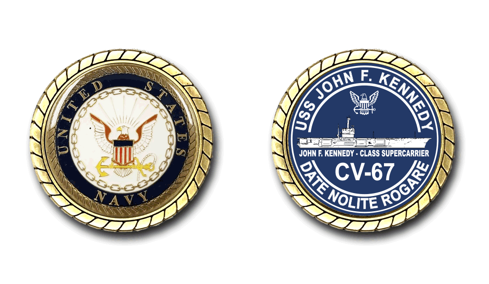 USS John F. Kennedy CV-67 Challenge Coin US Navy Officially