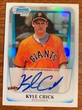 2011 Bowman Chrome Draft Ref. Autograph Kyle Crick/500 #BCAP-KCR SF Giants Used 