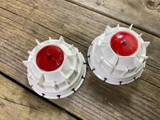 VINTAGE BIKE BICYCLE TRICYCLE 24 HOLES HUB CAP WHEEL COVER RED REFLECTOR NOS