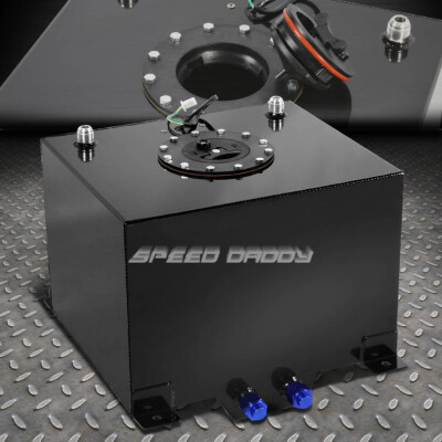 8 GALLON BLACK COATED ALUMINUM RACING/DRIFTING FUEL CELL GAS TANK+LEVEL SENDER