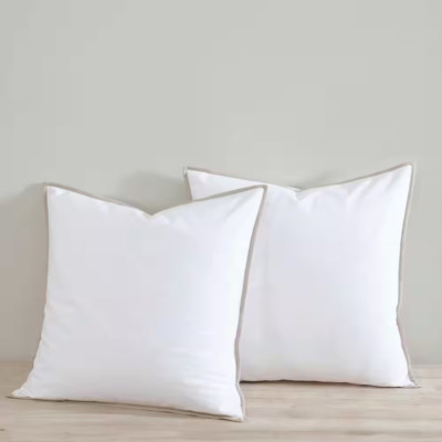 Bahama Basic Canvas 2-Piece White 100% Cotton Euro Shams