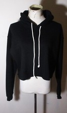 WILD FABLE Black Cropped Oversized Drawstring Hoodie Size L NWOT