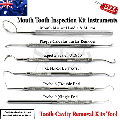 Teeth Cleaning Inspection Kit Instruments Plaque Calculus Tartar Remover Lab