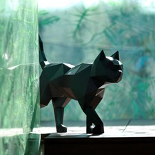 Papercraft Black Cat Model | 3D Papercraft Cat Papier Basteln Familie Kinder