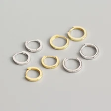 925 Sterling Silver Plain Huggie Hoop Earrings Girl Women Gift 6/10/12/16mm A33