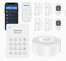 Grsico WiFi Alarm System, Smart Home Alarm System Wireless 9 Piece-kit